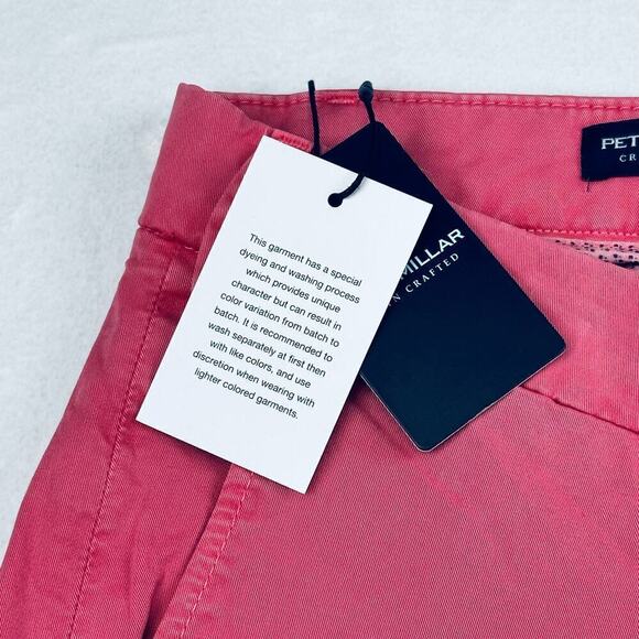 Peter Millar Crown Crafted Men’s Concord Garment Dyed Golf Shorts Pink, 38W, NWT - Picture 5 of 11